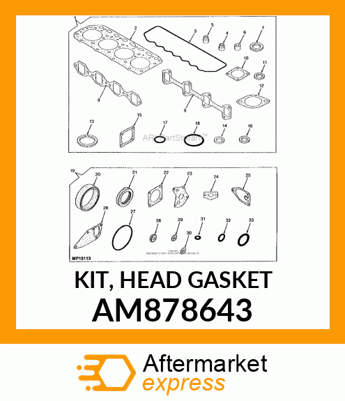 KIT, HEAD GASKET AM878643