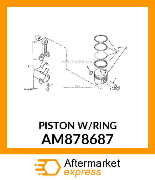 PISTON W/RING AM878687