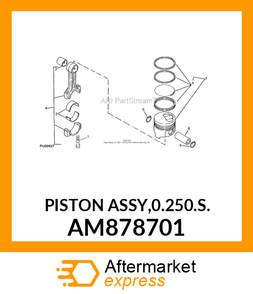 PISTON ASSY,0.250.S. AM878701