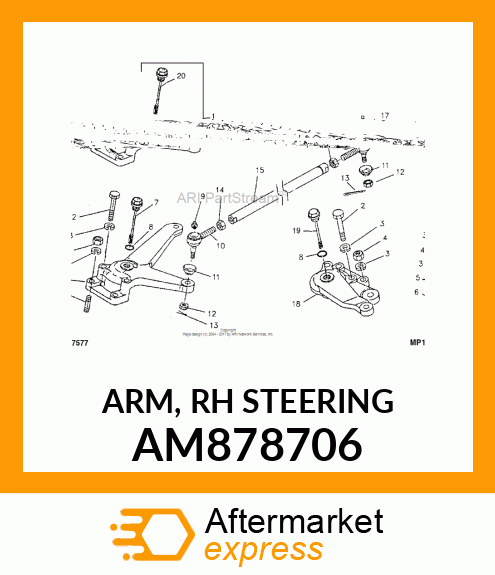 ARM, RH STEERING AM878706