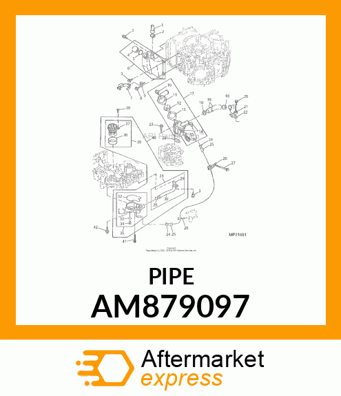 PIPE, C.W. PUMP ASSY AM879097