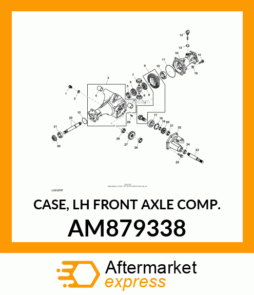 CASE, LH FRONT AXLE COMP. AM879338