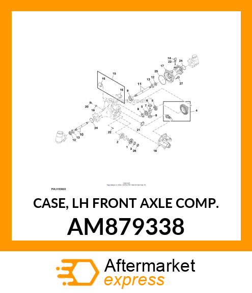 CASE, LH FRONT AXLE COMP. AM879338