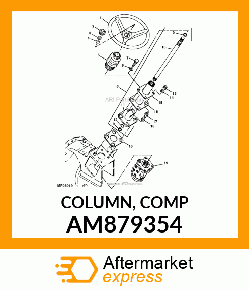 STEERING COLUMN, COLUMN STEERING AS AM879354