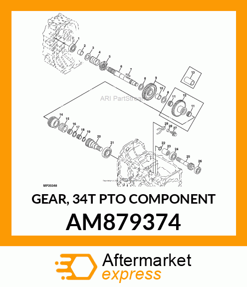 GEAR, 34T PTO COMPONENT AM879374