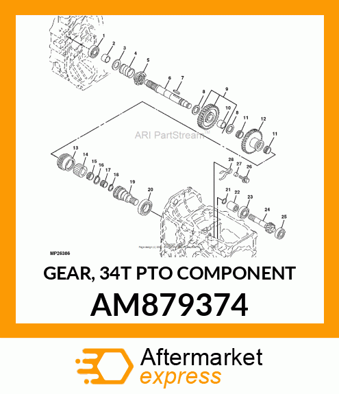 GEAR, 34T PTO COMPONENT AM879374