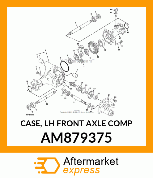 CASE, LH FRONT AXLE COMP AM879375