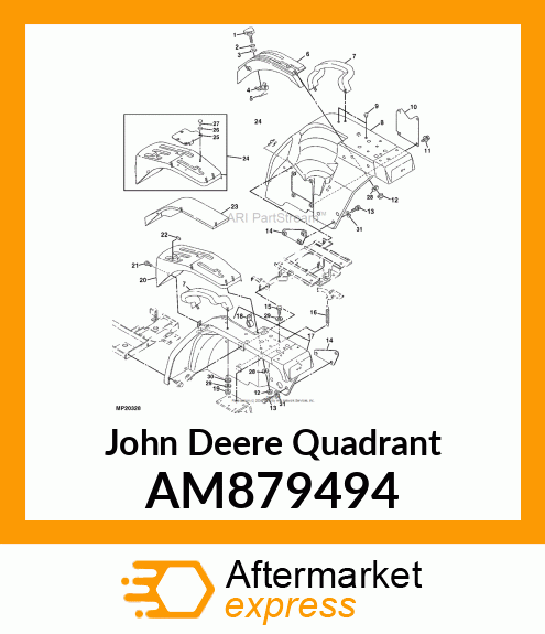 QUADRANT, GEAR SHIFT amp; PTO AM879494