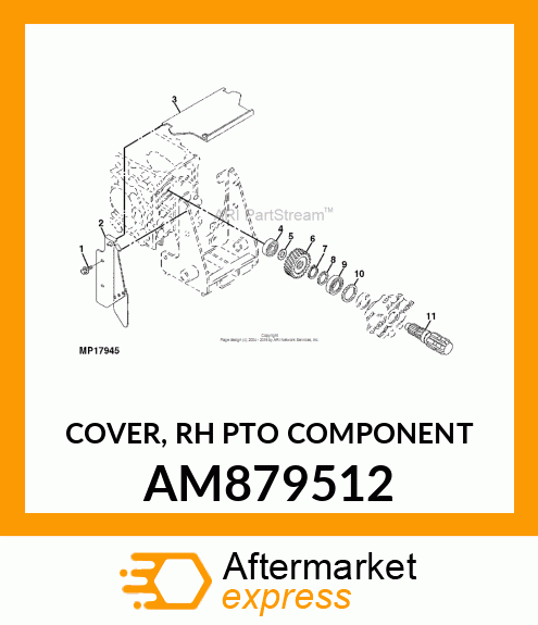 COVER, RH PTO COMPONENT AM879512