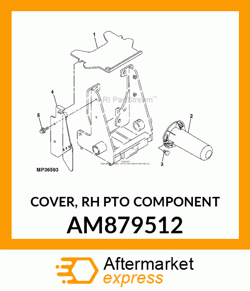 COVER, RH PTO COMPONENT AM879512