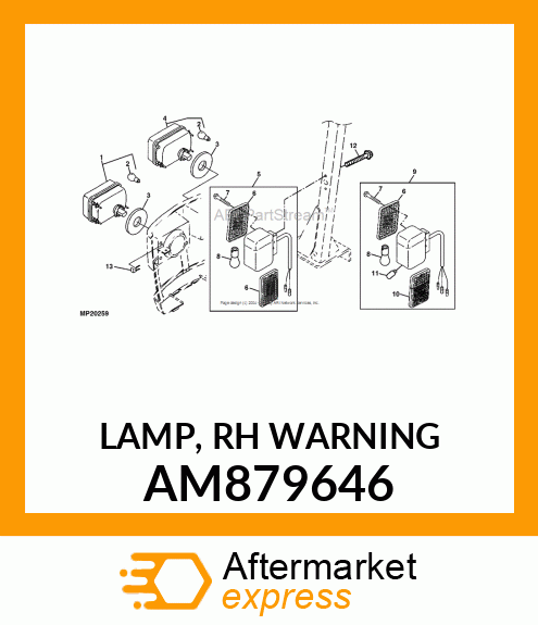 LAMP, RH WARNING AM879646