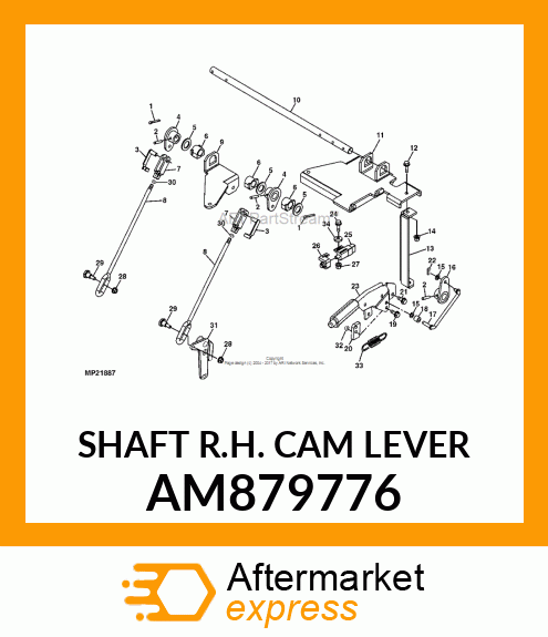 SHAFT, SHAFT R.H. CAM LEVER AM879776