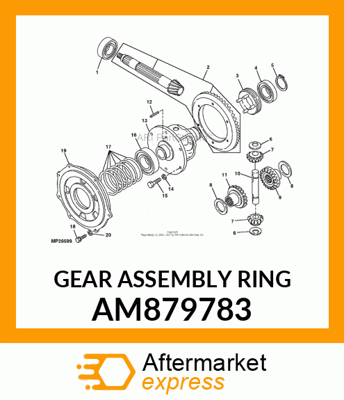 GEAR, GEAR ASSEMBLY RING AM879783