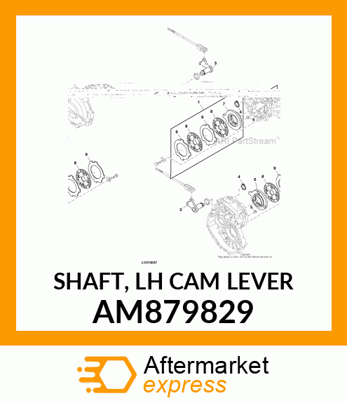 SHAFT, LH CAM LEVER AM879829