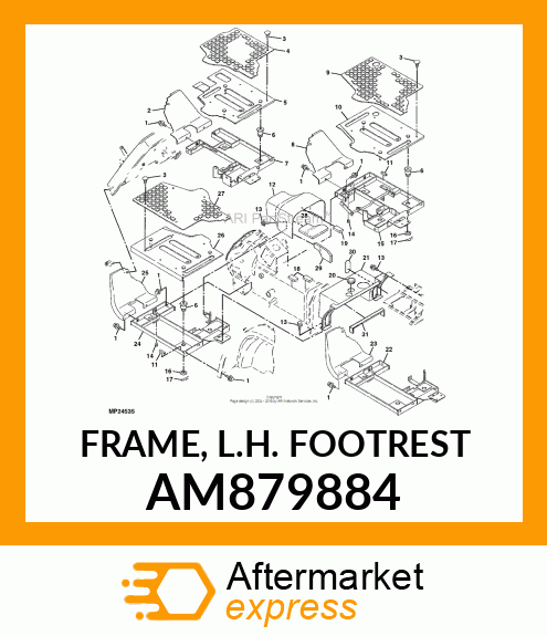 FRAME, L.H. FOOTREST AM879884