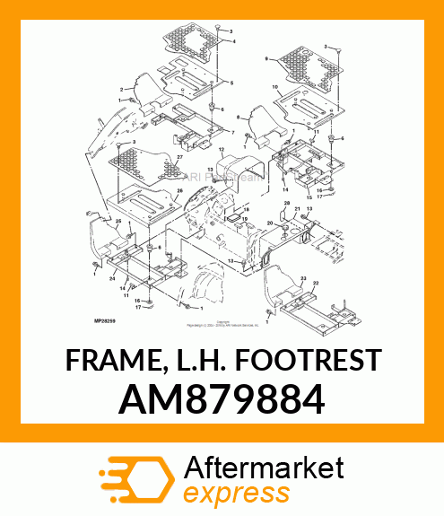 FRAME, L.H. FOOTREST AM879884