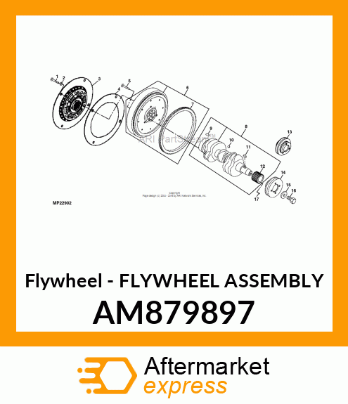 Flywheel - FLYWHEEL ASSEMBLY AM879897