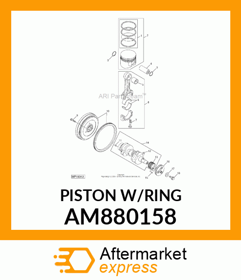 PISTON W/RING AM880158