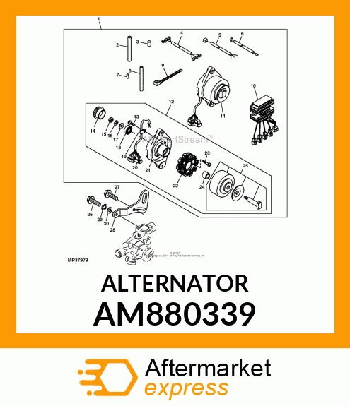 ALTERNATOR, ALTERNATOR (35A) AM880339