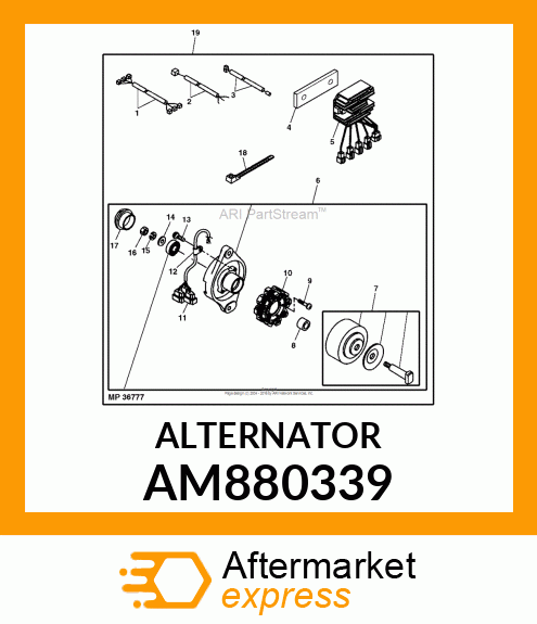 ALTERNATOR, ALTERNATOR (35A) AM880339