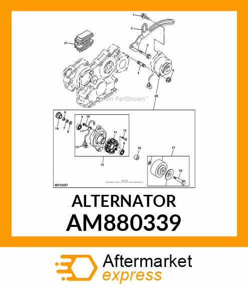 ALTERNATOR, ALTERNATOR (35A) AM880339