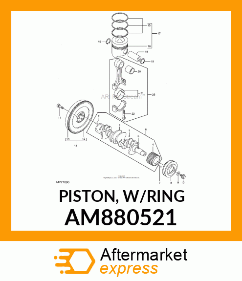 PISTON, W/RING AM880521