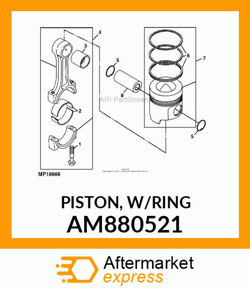 PISTON, W/RING AM880521