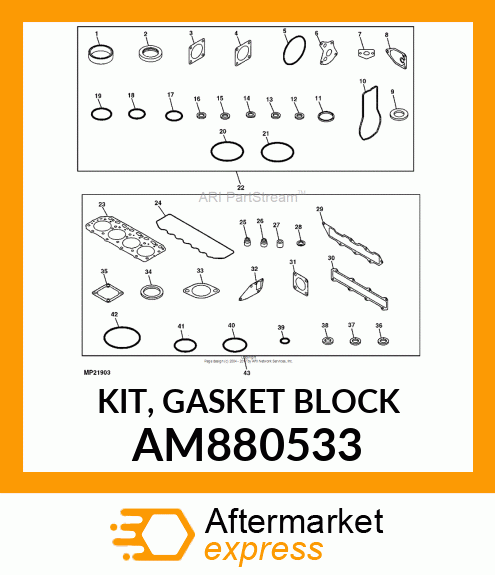 KIT, GASKET BLOCK AM880533