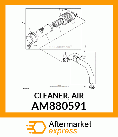 AIR CLEANER, CLEANER, AIR AM880591