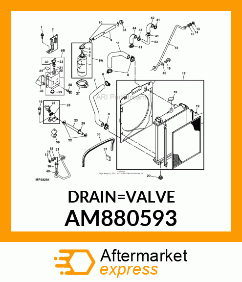 VALVE,DRAIN COMP AM880593