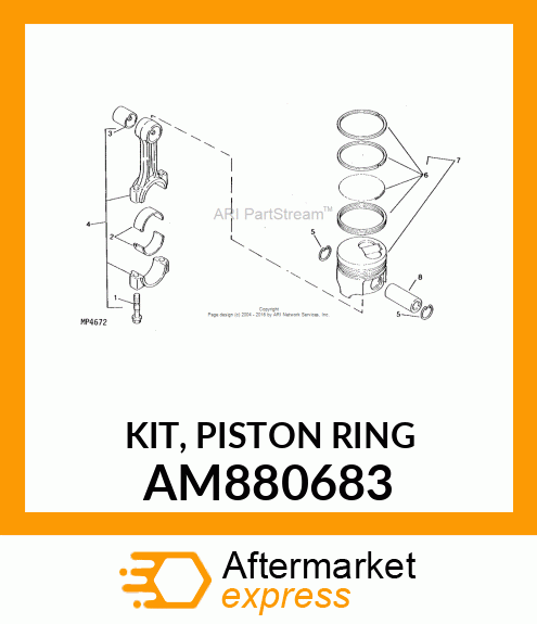 KIT, PISTON RING AM880683