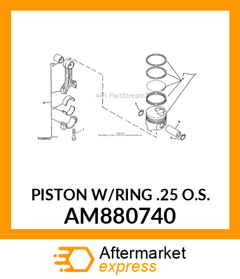 PISTON W/RING .25 O.S. AM880740