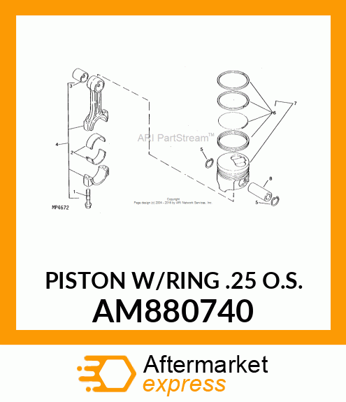 PISTON W/RING .25 O.S. AM880740