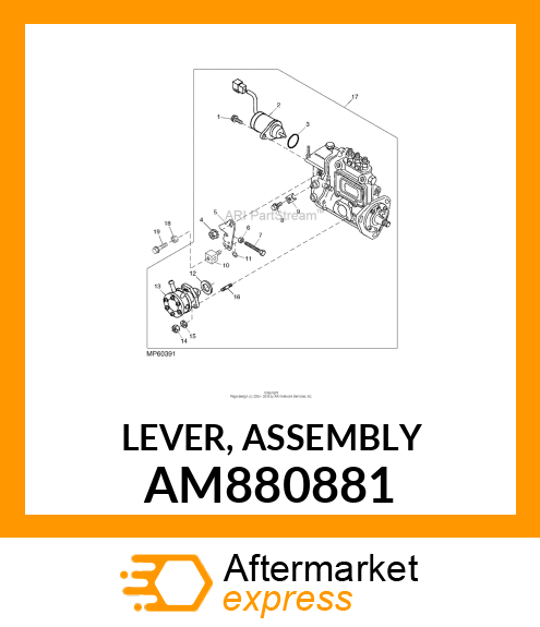 LEVER, ASSEMBLY AM880881