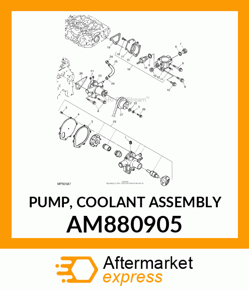 PUMP, COOLANT ASSEMBLY AM880905