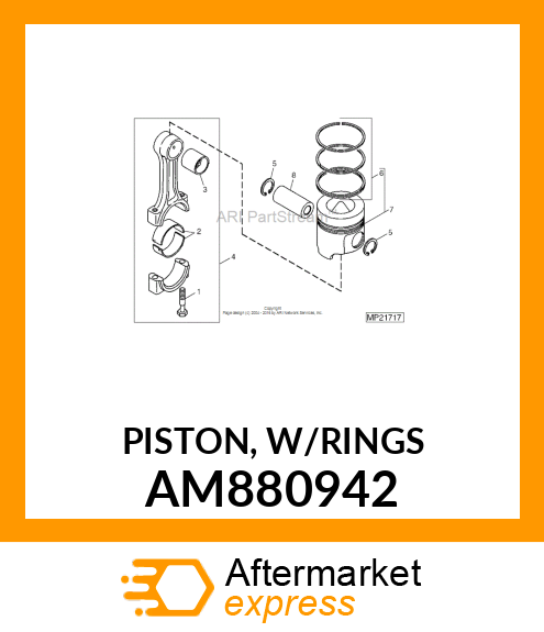 PISTON, W/RINGS AM880942