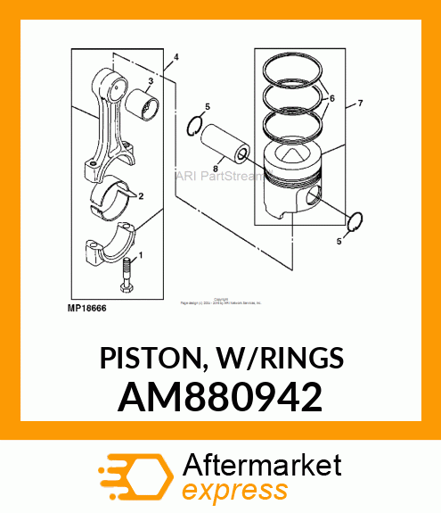 PISTON, W/RINGS AM880942