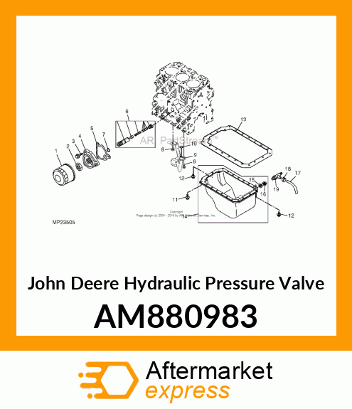 VALVE ASSEMBLY, OIL PRESSURE AM880983