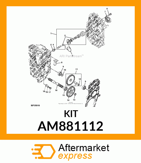 KIT, PTO BRAKE AM881112