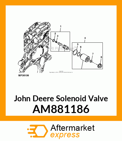 SOLENOID VALVE, VALVE, SOLENOID COM AM881186