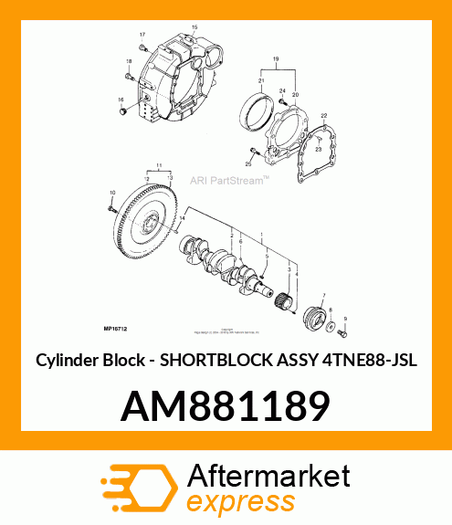 Cylinder Block - SHORTBLOCK ASSY 4TNE88-JSL AM881189