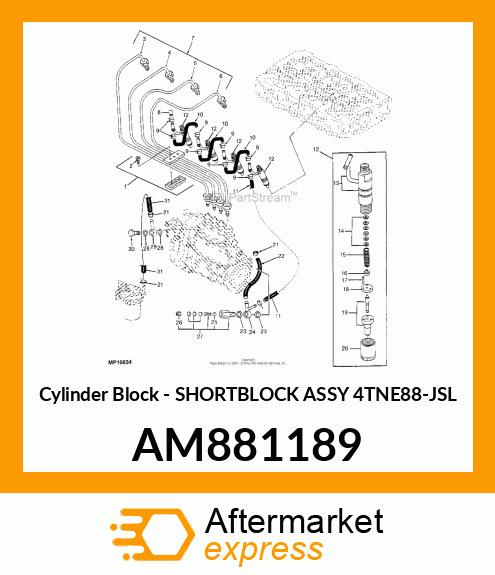 Cylinder Block - SHORTBLOCK ASSY 4TNE88-JSL AM881189