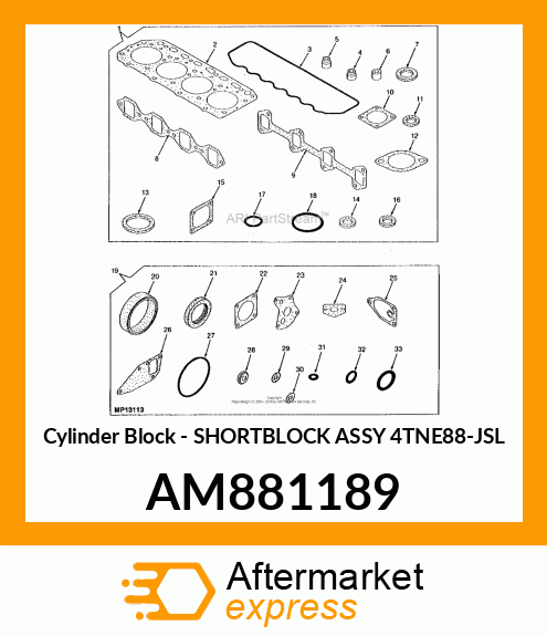 Cylinder Block - SHORTBLOCK ASSY 4TNE88-JSL AM881189