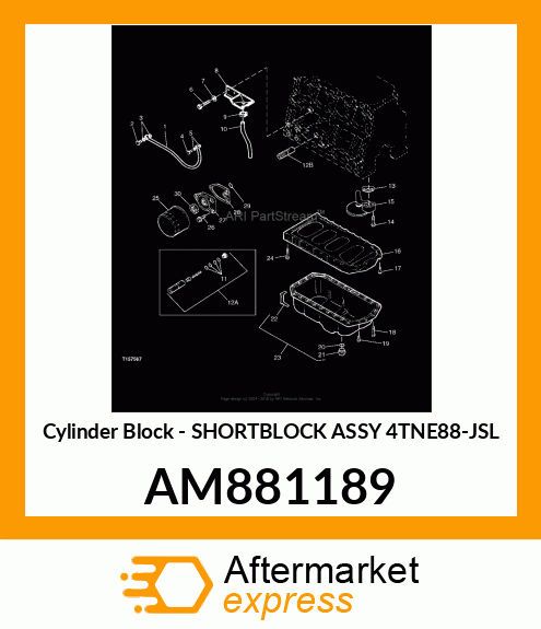 Cylinder Block - SHORTBLOCK ASSY 4TNE88-JSL AM881189