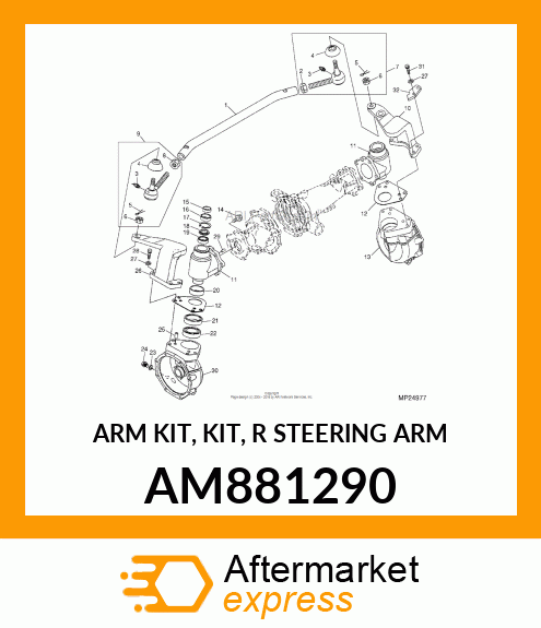 ARM KIT, KIT, R STEERING ARM AM881290