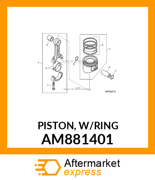 PISTON, W/RING AM881401