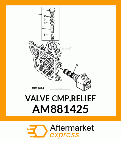 VALVE CMP,RELIEF AM881425