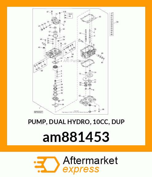 PUMP, DUAL HYDRO, 10CC, DUP am881453