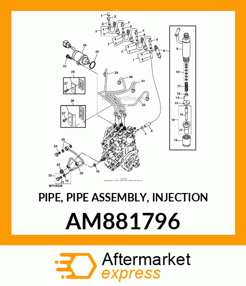 PIPE, PIPE ASSEMBLY, INJECTION AM881796