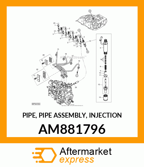 PIPE, PIPE ASSEMBLY, INJECTION AM881796